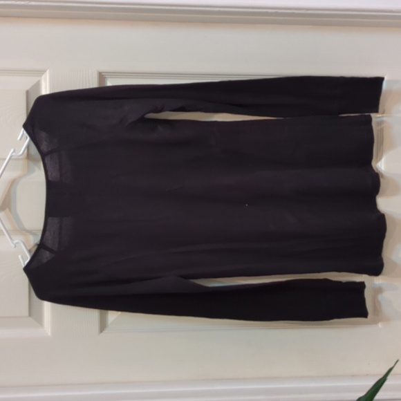 Arizona Jeans Women's Black Waffle Knit Long Sleeve Raglan Top Size Large - Picture 2 of 4